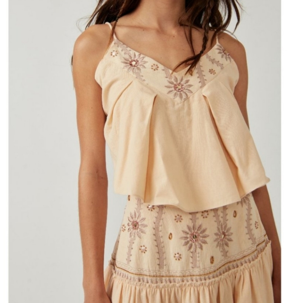 FREE PEOPLE Crystal Cove Set / Linen Size M - Picture 10 of 10